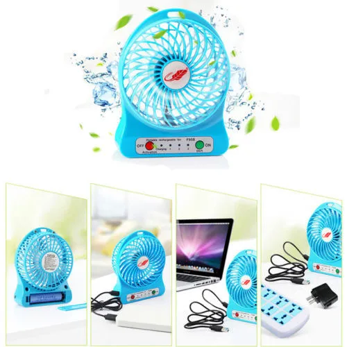 Mini Portable Fan Usb Rechargeable Fan Portable Rechargeable Led Light Fan Cooler Mini Desk Battery Fan Cooling Fans