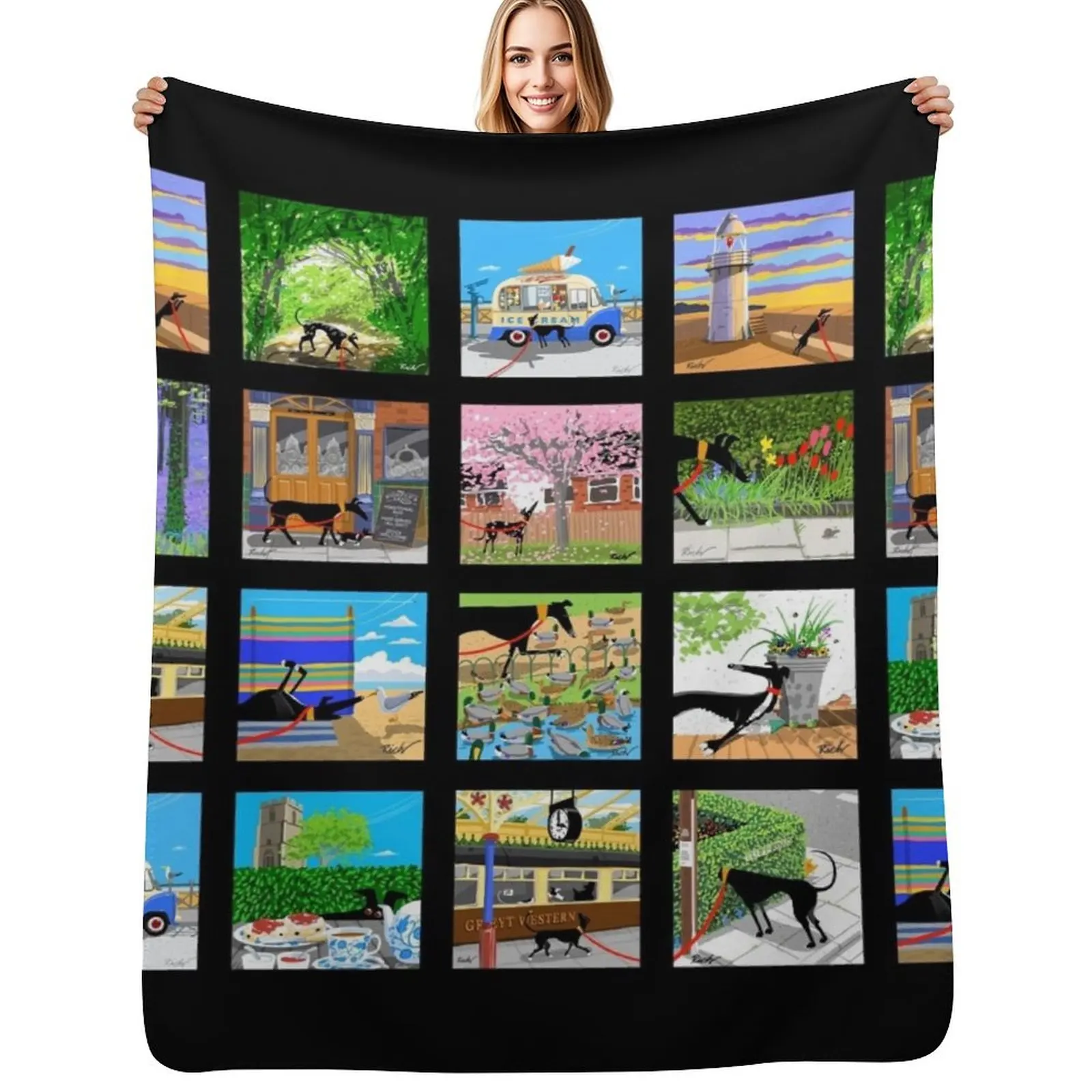 

The Lockdown Doodles Set 1 Throw Blanket Warm Napping Blanket for Office Couch Bed