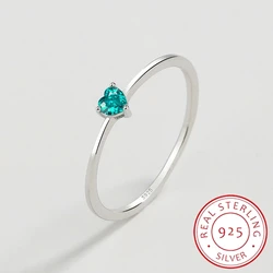 Paraiba 2022 NEUE Mode Saphir Paare Ring Für Frauen Herz-Shaped Echtes Sterling Silber Diamant Valentinstag Geschenk Schmuck