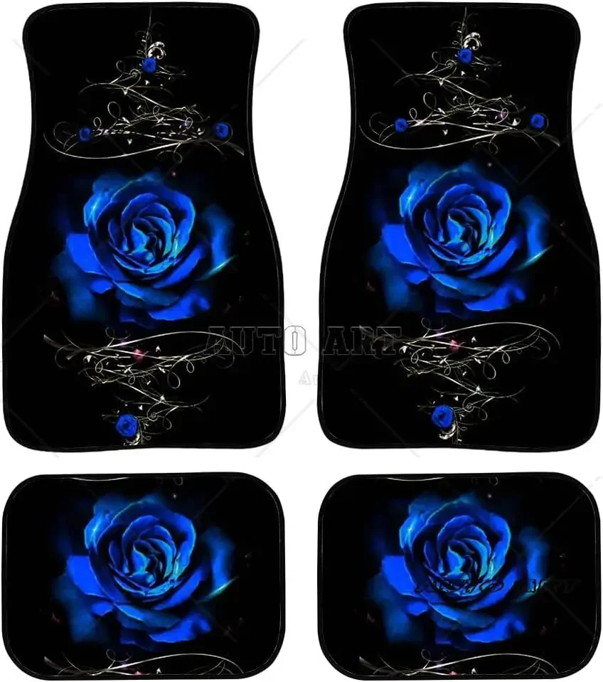 

Автомобильные коврики Blue Rose, противоскользящие резиновые подложки, автомобильные коврики, универсальные коврики для седана, передние и задние коврики для ног, набор из 4 шт. для автомобиля