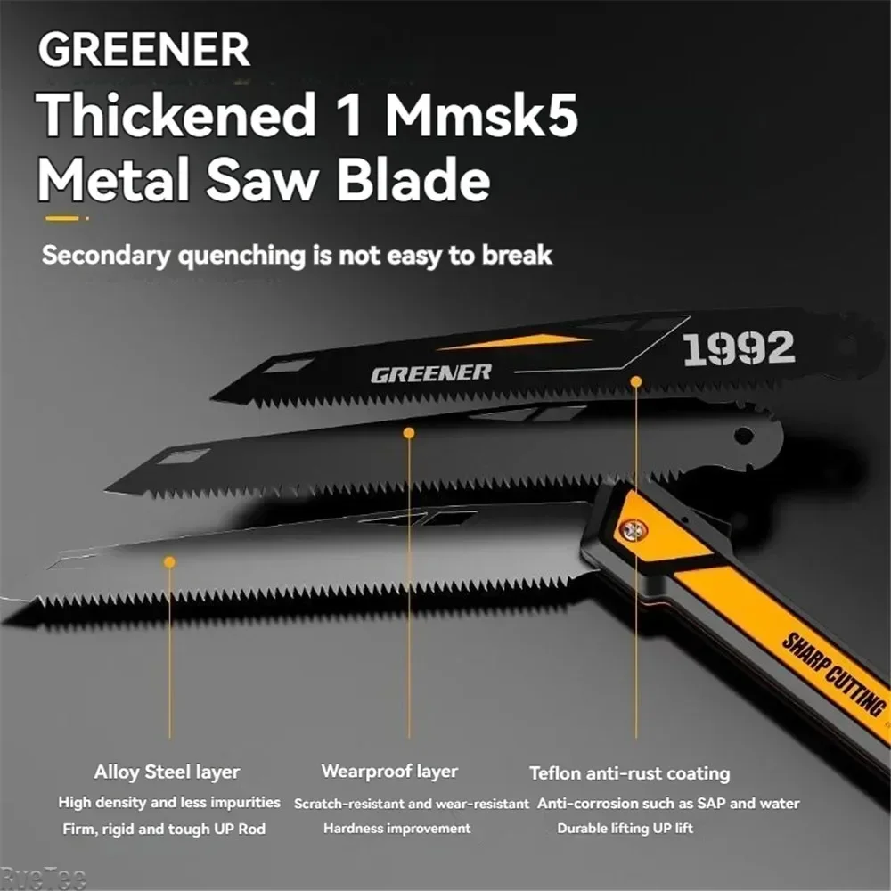 New SK5 Steel Folding Hand Saw, Adjustable & Thickened Anti-Rust Design, Ideal for Woodworking and Outdoor Logging Work