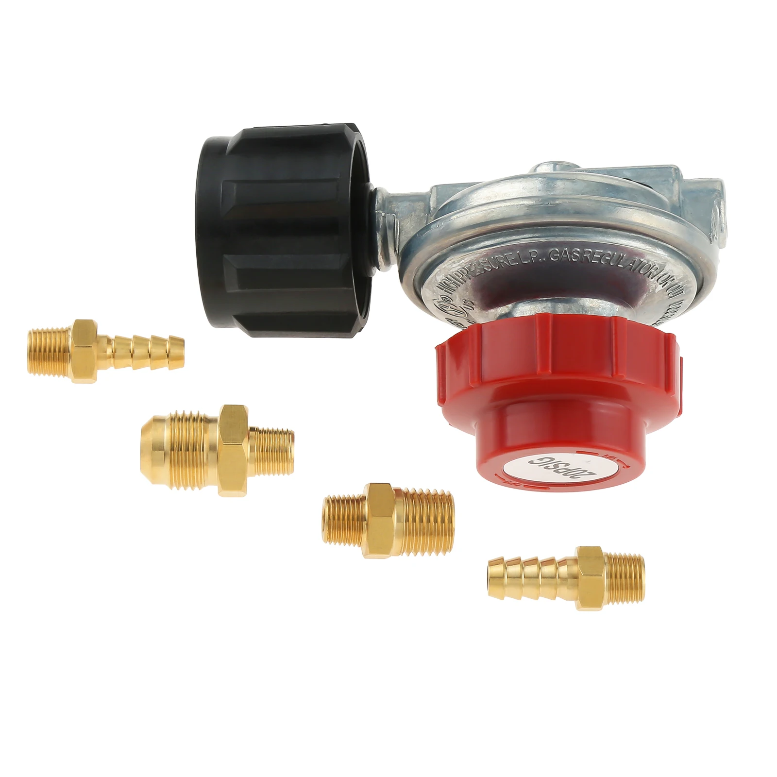0-20 PSI Adjustable High Pressure Propane Regulator Valve Kit for QCC1 LP Tank Service Valve 5/16