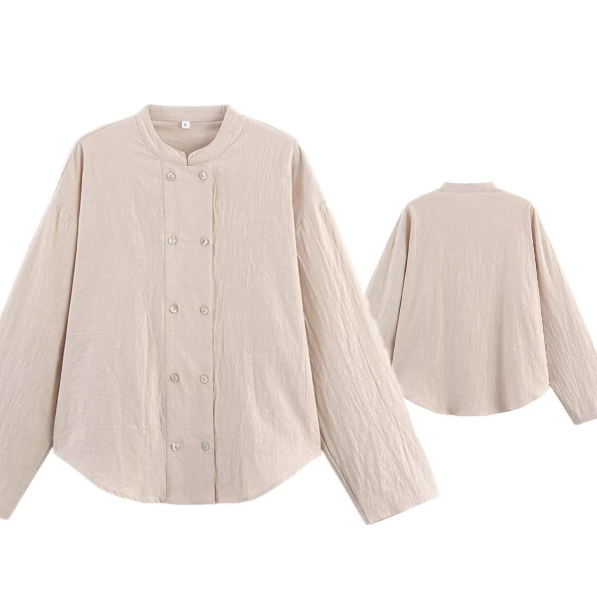

Dave&Di French Lazy Texture Light Khaki Casual Jacket Women's Minimalist Fashion Ladies Autumn Casual Coat Female