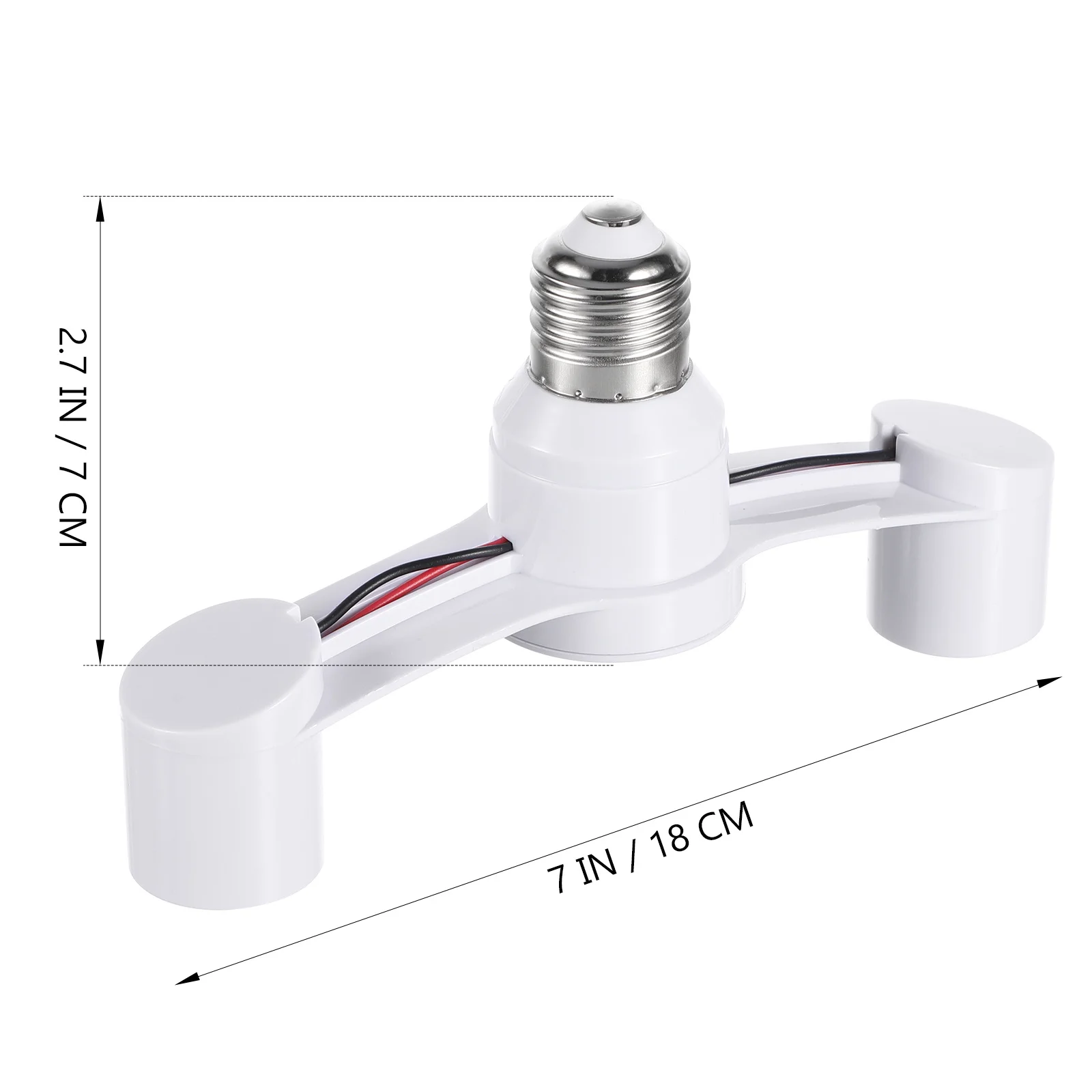 Light Socket Splitter Double Head E27 Lamp Socket Branch Adapter Compatible with LED Bulbs Bulbs Corridor