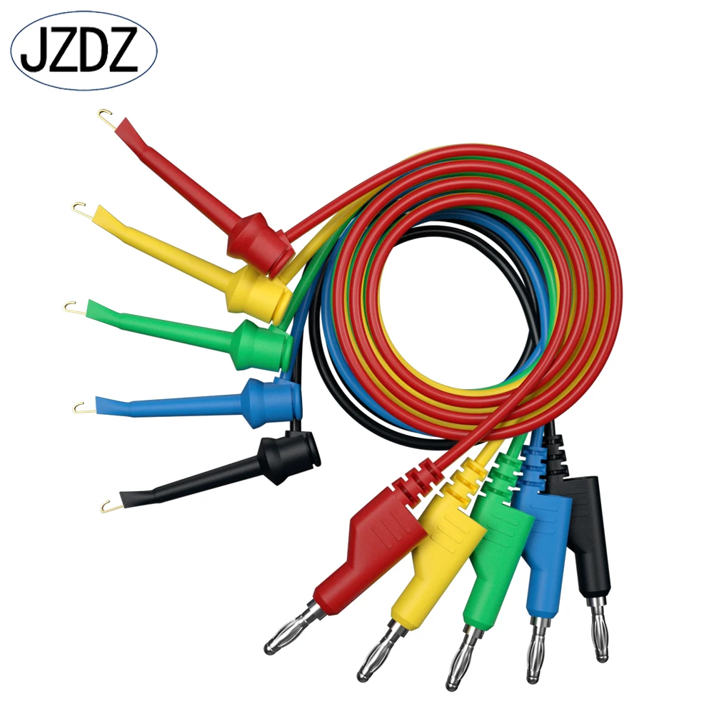 Jzdz-banana Plug para Test Clip Hook Multímetro Test Leads Linha de Cabo Faça Você Mesmo Fio de Teste Elétrico mm 100cm 700542 Pcs