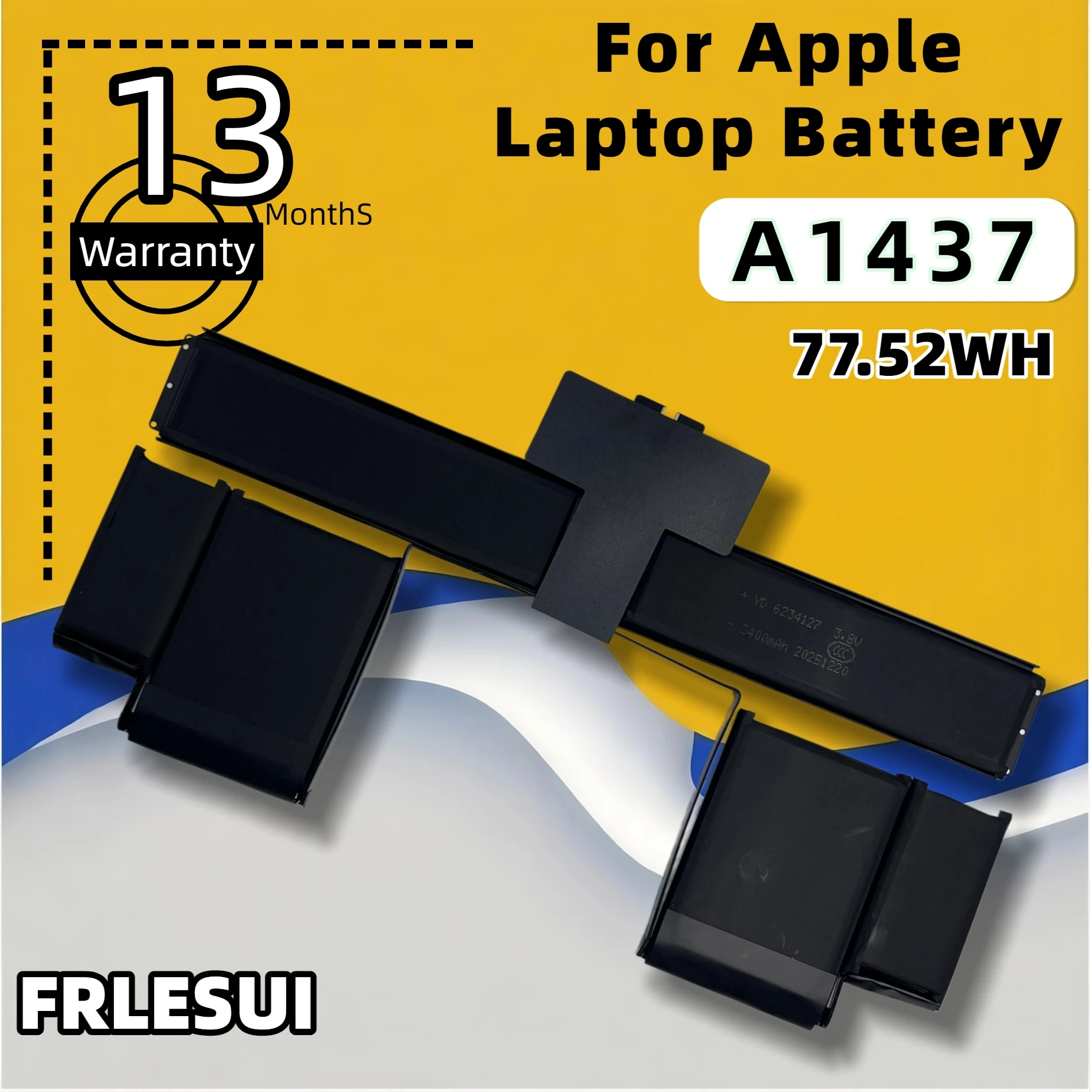 

A1437 For Apple Laptop Battery MacBook Pro 13" Retina A1425 Late 2012 Early 2013 11.21V 6800mAh Free Tools 13 Months Warranty
