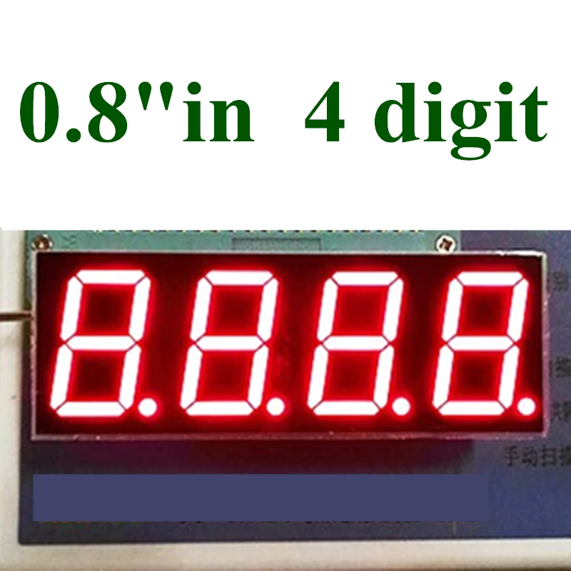 

10PCS 4 Bit 7 Seg DIP Digital Tube 0.8" Red LED 72x26mm 0.8in digit led display common cathode.