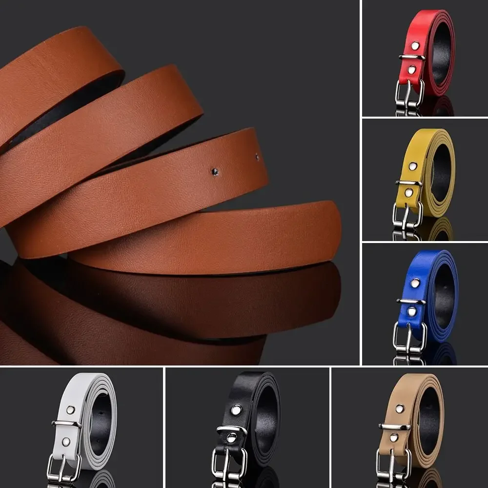 Children PU Leather Belts Boys Girls Kid Waist Strap Waistband Metal Buckle For Jeans Pants Trousers Dress Adjustable Belt