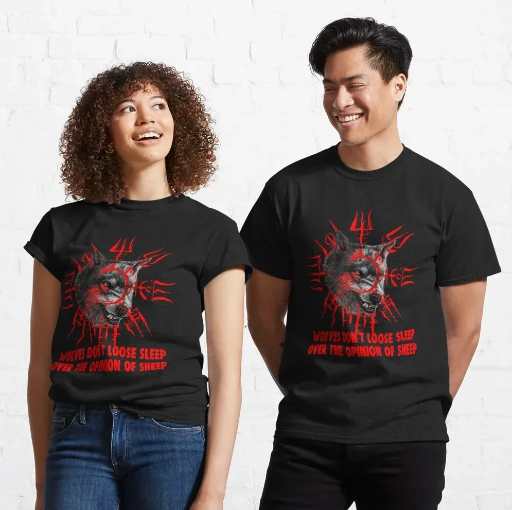 Odin Eye Vegvisir Rune Fenrir Wolf Vikingieser Inscription T-Shirt New 100% Cotton Short Sleeve O-Neck Casual Mens T-shirt