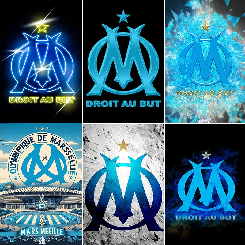 Marseille Neon Sign Football Club LOGO Poster Metal Sign Pub Club Tin Custom Bar Indoor and Outdoor Home Wall Decor Room Decor