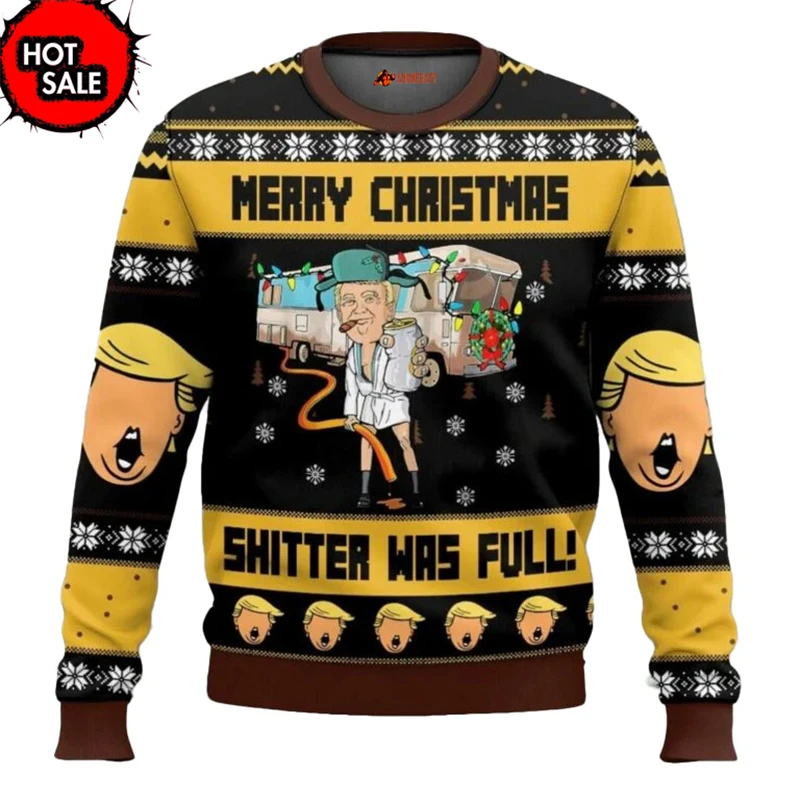 Hot Sale Donald Trump Christmas Ugly Sweater Men Women Crewneck Pullover Top 3d Funny Printed Pattern Xmas Fashion Sweaters