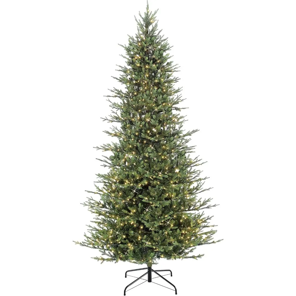 10 ft Pre-Lit Slim Balsam Aritifical Fir Tree 6357 Tips 900 Clear Lights On/Off Foot Pedal Switch