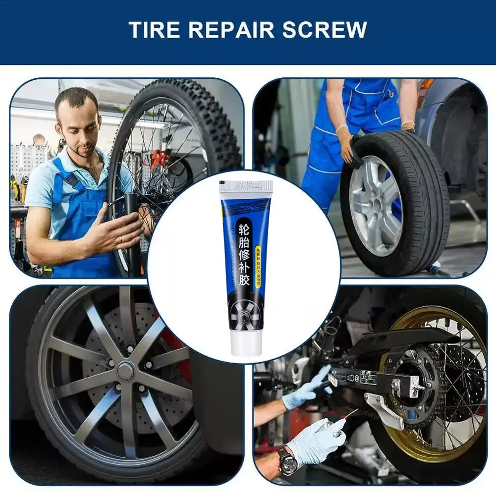 1/2/3Pcs 60ml+white Scraper+sandpaper Car Tire Repair Agent Car Tire Rubber Waterproof High Low Temperature Wear Resistant