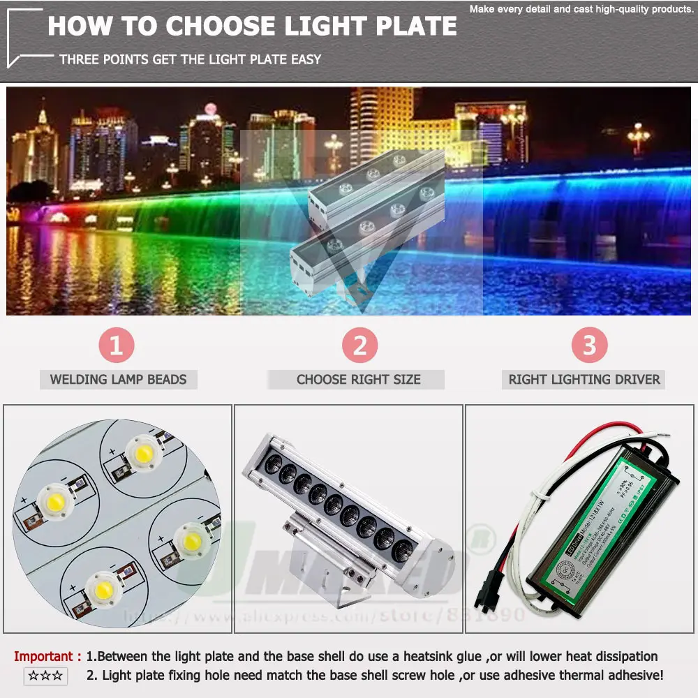 10-50Pc 10W 247x23mm LED PCB 1/3/5W High Power Aluminun Plate Installed Base Heatsink Bar Strip For Aquarium Light Wall Lamp DIY