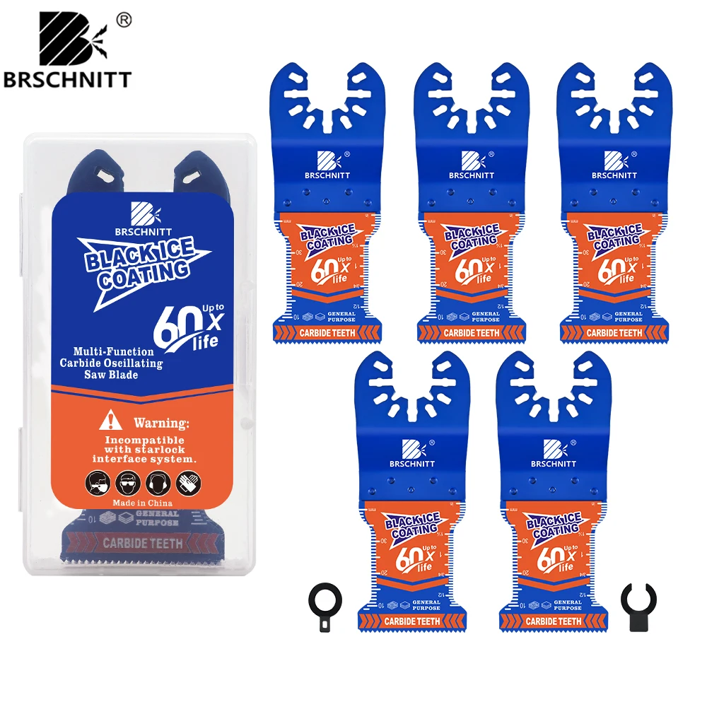 Lâminas de serra oscilantes BRSCHNITT para unhas de madeira Lâminas de ferramenta oscilantes de cobre Lâmina de serra oscilante de carboneto para uso geral
