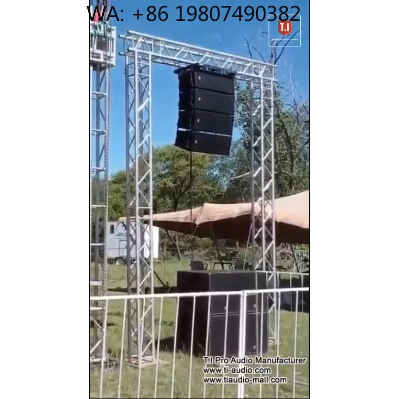 

Dual 10 Inch Two-Way Active Line Array Speaker, Indoor Outdoor Universal Powered Audio System for Stage