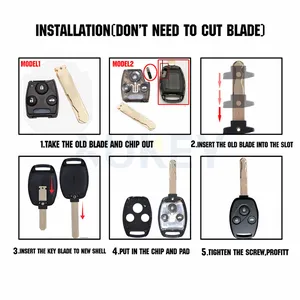 Apktnka kabuk araba anahtarı yedek vaka fob honda civic accord pilot fit crv caz vrf s2000 akışı en odyssey 2 düğmeli bıçak olmadan 8 honda civic 2005 için dikiz aynasında en çok satılan - №7