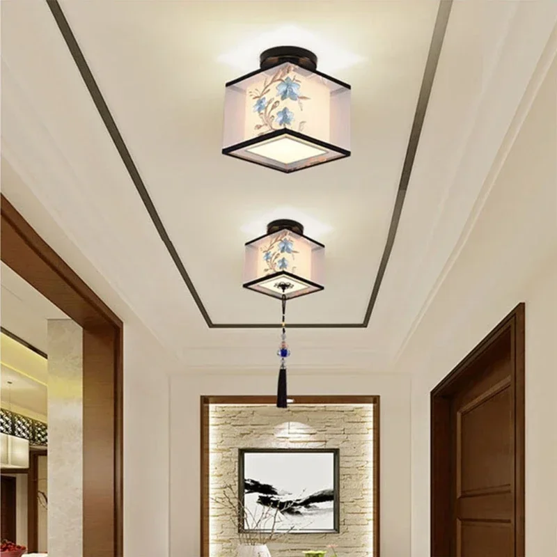 4 Types Chinese Style LED Light Fixtures Ceiling  Lamp for Living Room Aisle Balcony Porch