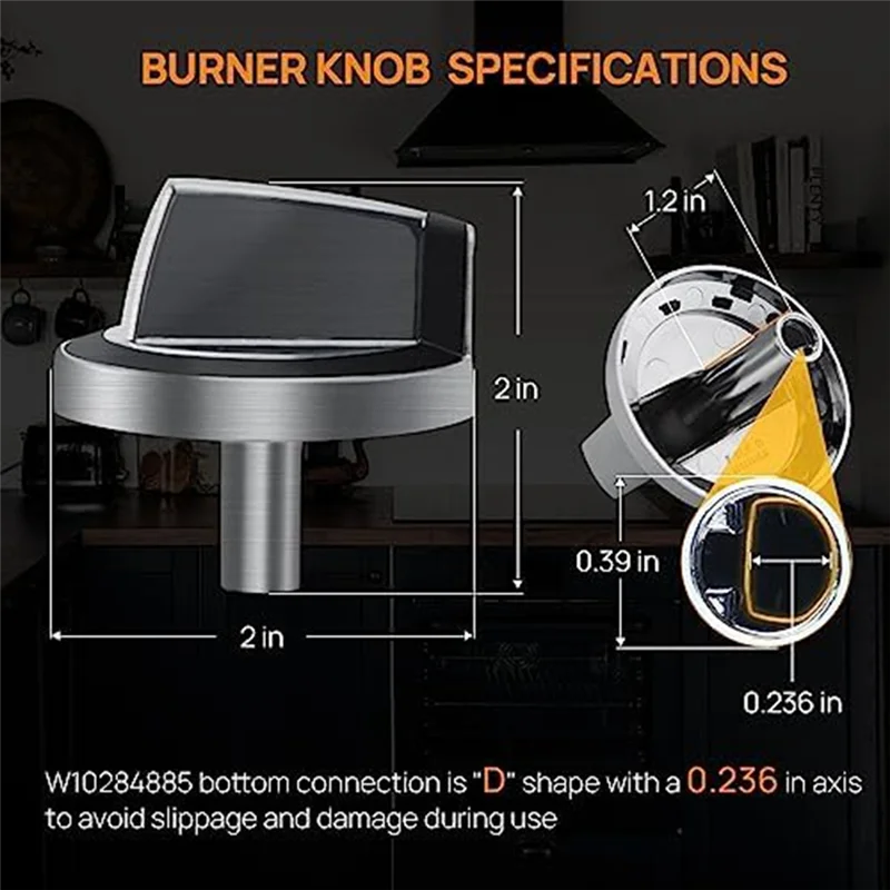 ว 10284885   การเปลี่ยนลูกบิด Burner เหมาะสําหรับช่วงแก๊ส/เตา/เตาอบ Whirlpool แทนที่ WPW 10284885   เอพี 6018699   พีเอส 11752001   ร้อน