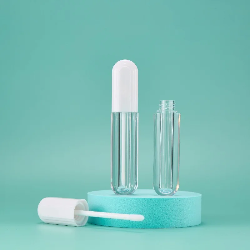 Tubo de lápiz labial rellenable, contenedor de bálsamo labial vacío, contenedores cosméticos, botella de viaje transparente, 5g, 5ml, 50 unidades por lote