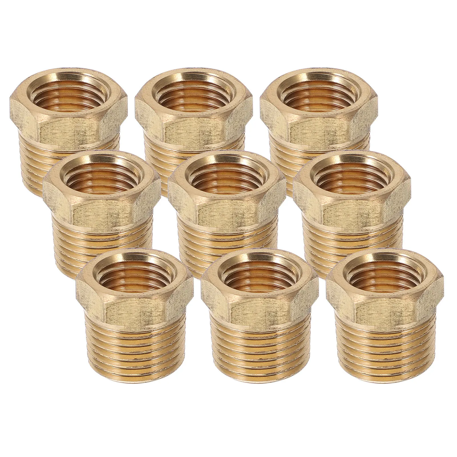 9Pcs Brass Npt Pipe Reducer Hex Bushing Male to Female Threaded Plumbing Gas Hydraulic Pipe Fitting Adapter Reducer view 3