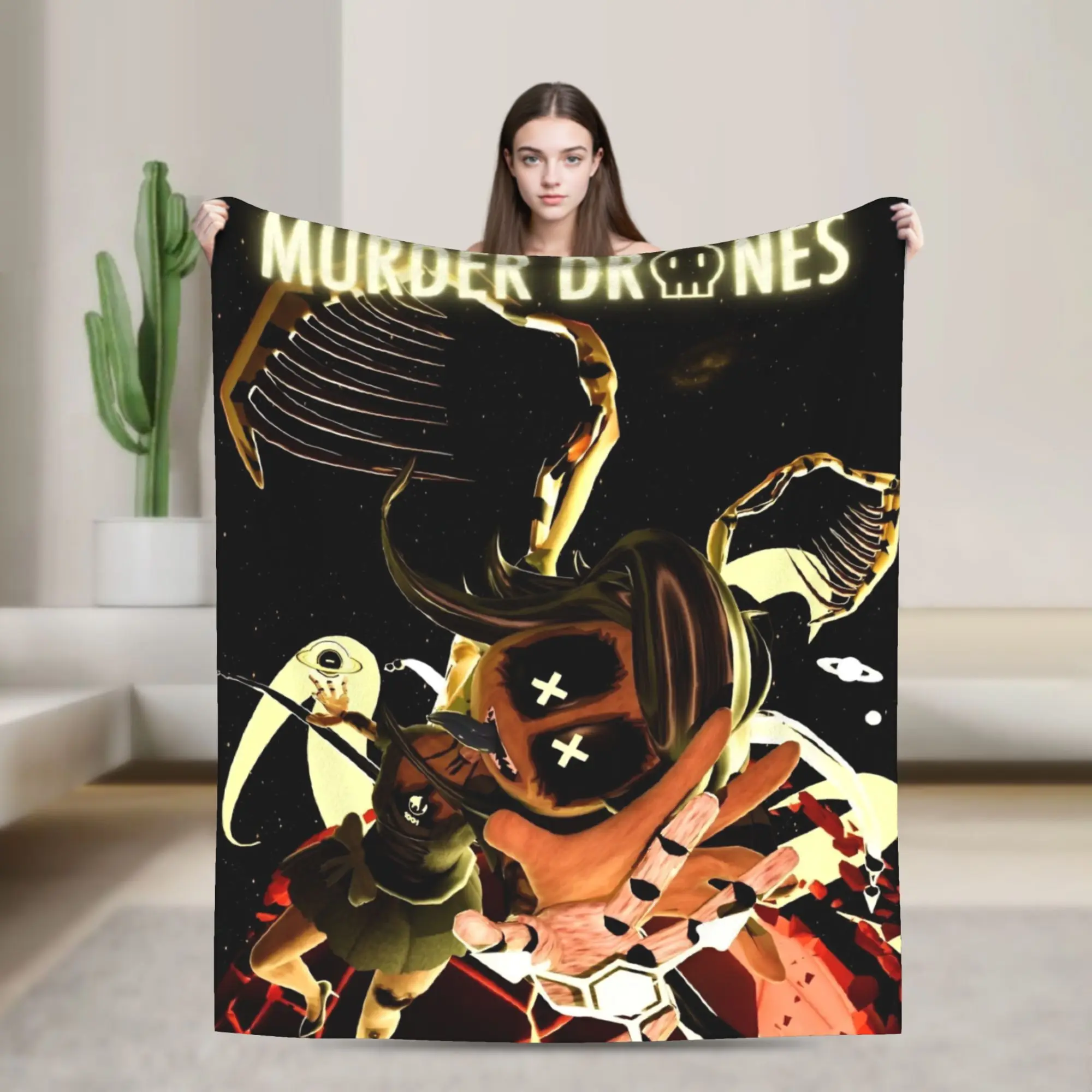 Murders Drones Blankets Science Fiction Fuzzy Throw Blanket Summer Air Conditioning Personalised Lightweight Bedspreads,