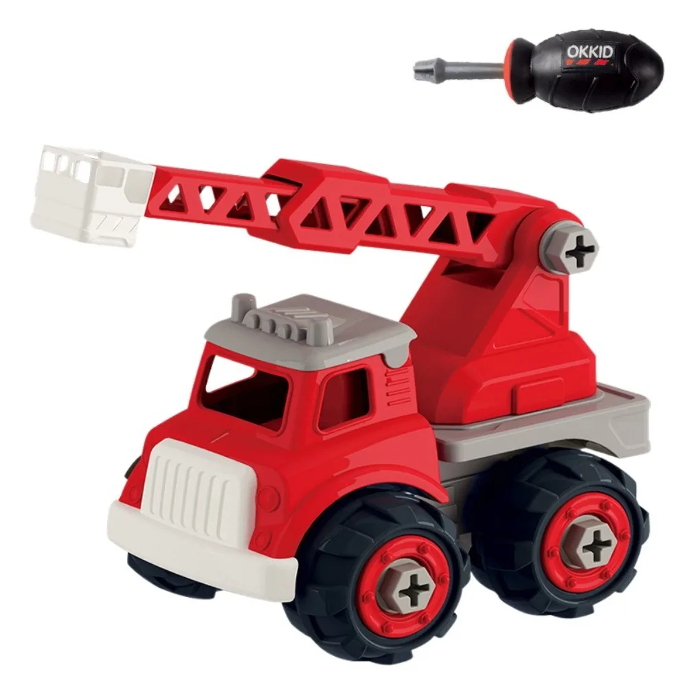 

Пластиковая имитация игрушек «сделай сам», модель автомобиля-головоломки, разборка, сборка, автомобильные игрушки, коллекция мультфильмов, сборка «сделай сам», пожарная машина