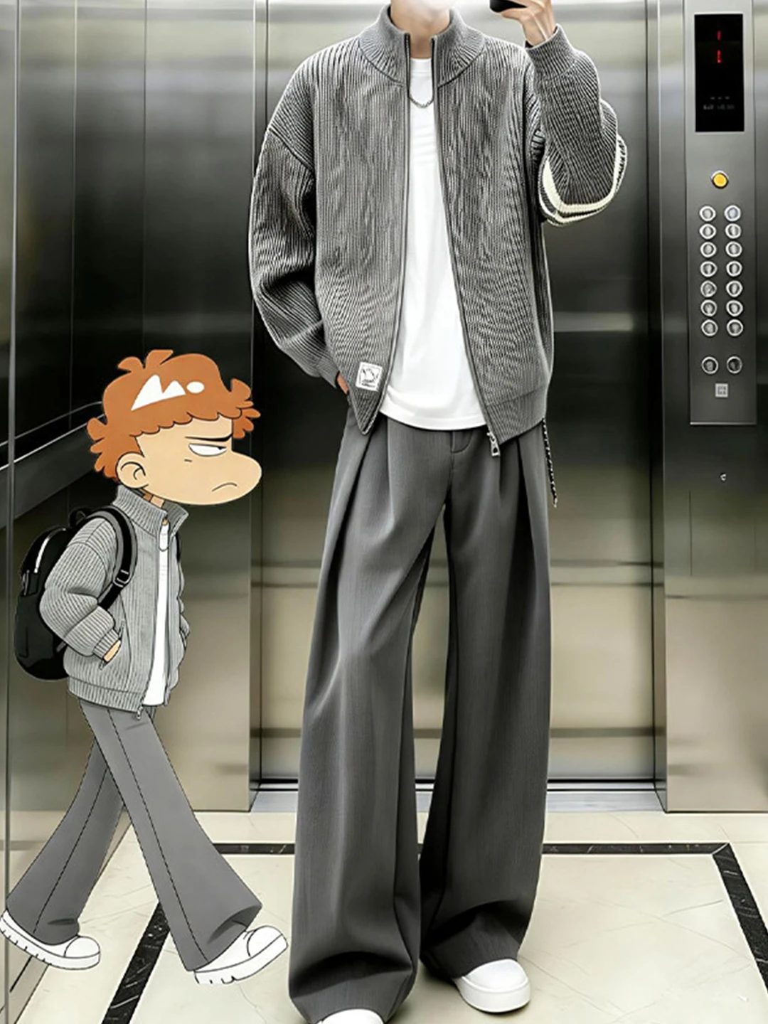 

Мужские брюки-костюмные брюки A-Line с широкими штанинами, прямые, расклешенные, повседневные, с высокой талией, из других материалов, весна, CleanFit