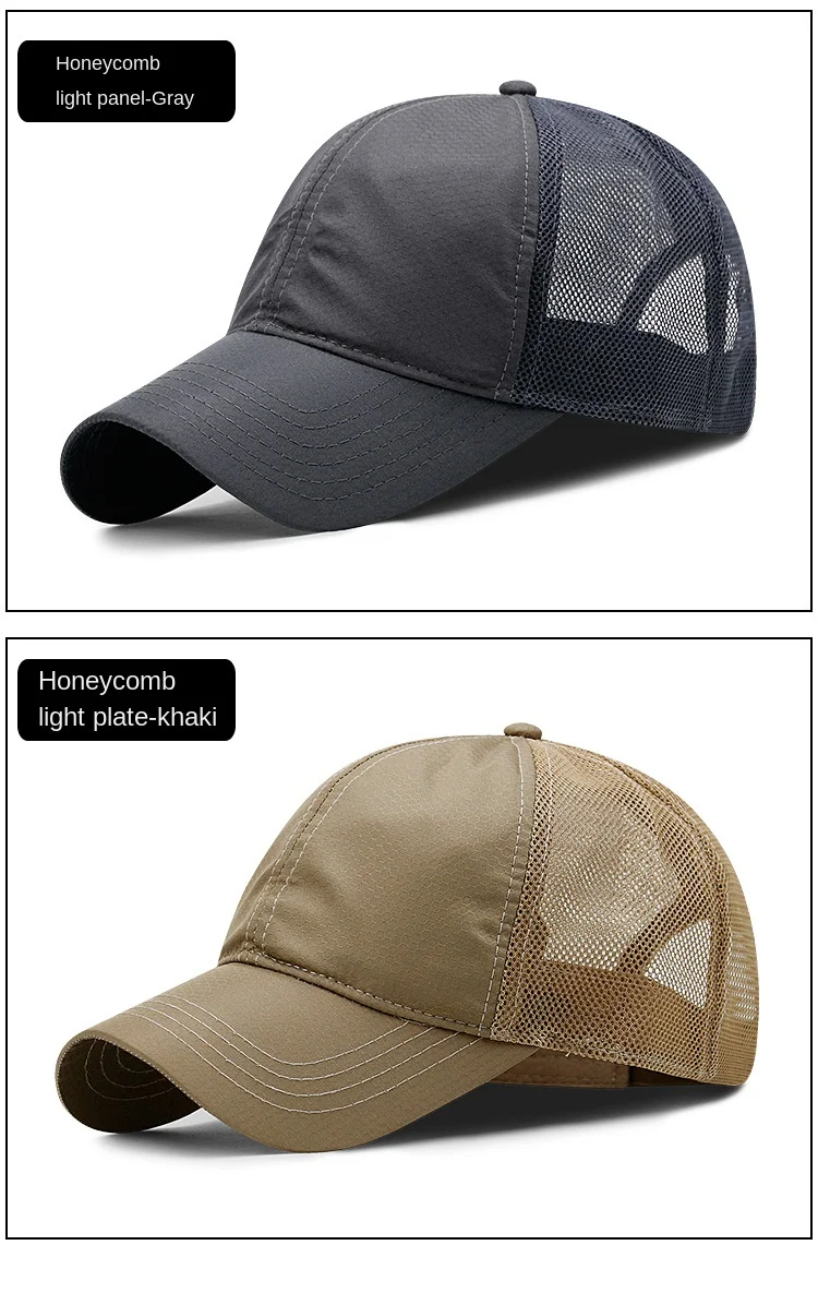 Großen Kopf Mann Plus Größe Baseball Kappe Männer Sommer Dünnen Stoff Mesh Sonnenhut Männliche Snapback Hüte M 55-60cm L 60-65cm gorras hombre – Detail 19