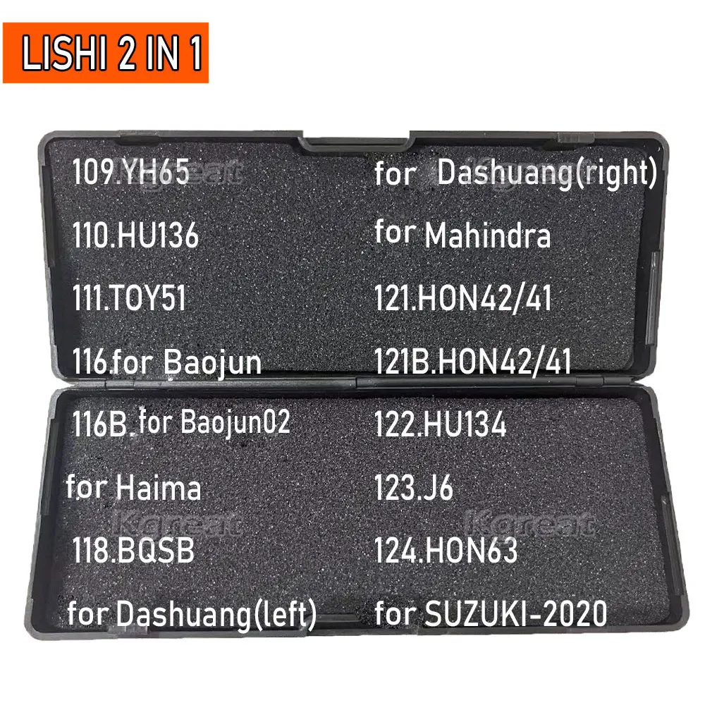 Lishi 2 in 1 YH65 HU136 TOY51 HON42/41 HU134 J6 HON63 for SUZUKI2020 Honda2020 Baojun HAIMA BQSB Dashuang Mahindra NSN14R KYM2