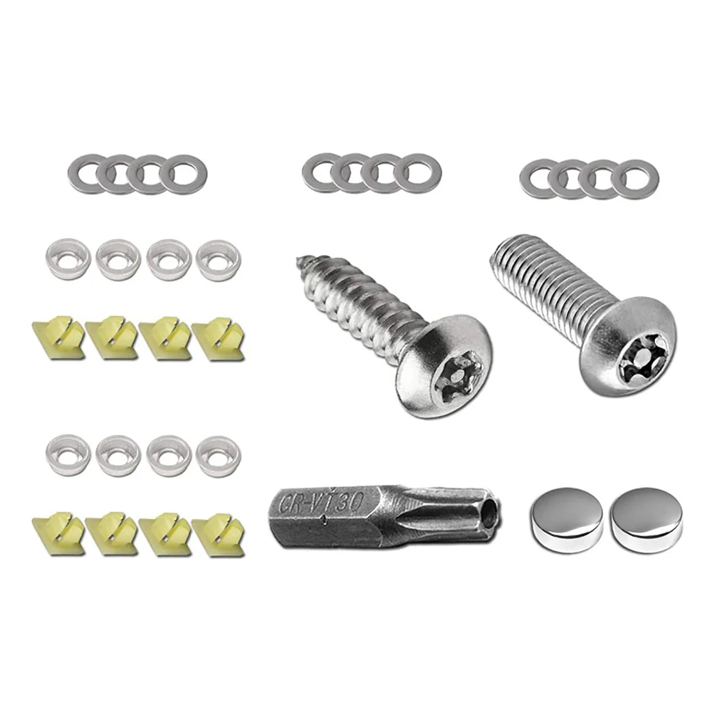 Car License Plate Screws Anti Theft Auto Security Screws Kit For Fastening Frame License Plate Cover Security Bolts