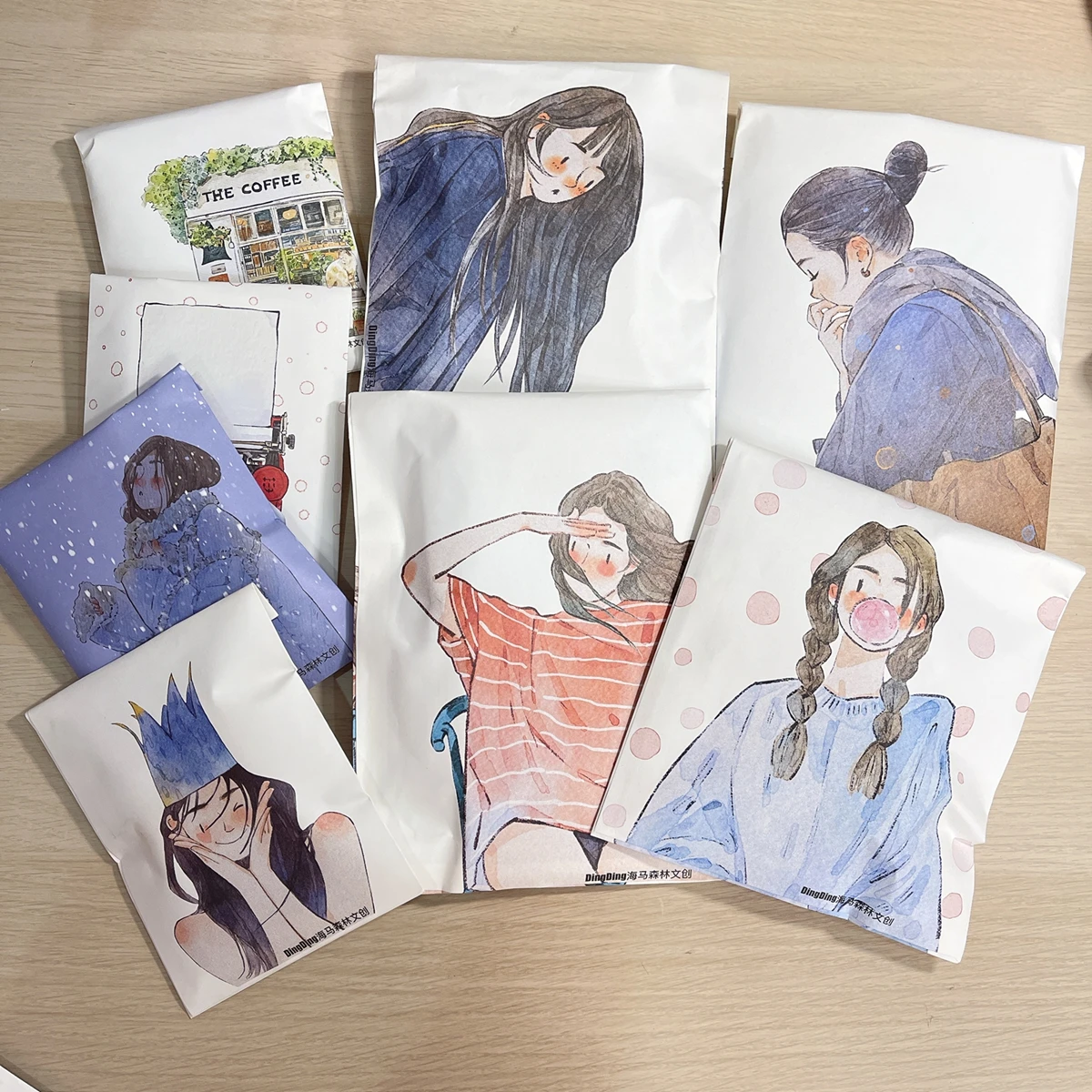 DingDing 【Summer Festival Mystery Lucky Bag】Random Paper Tape Samples, Sticky Notes, Stickers, Cards, Notebook