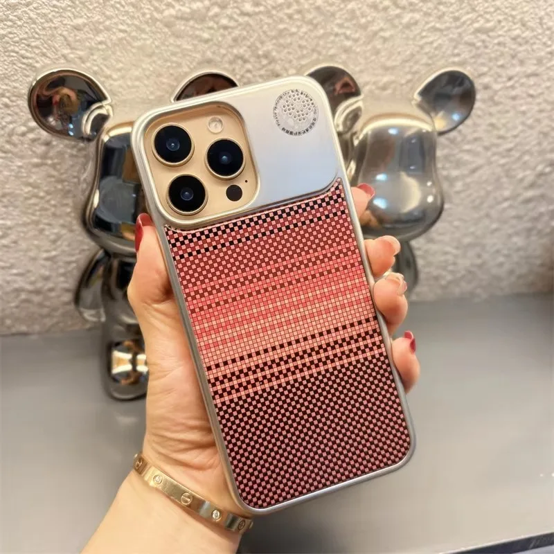 Carbon Fiber Pattern Magnetic Magsafe PC Case For iPhone 13 14 15 16 Pro Max Wireless Charging Cover Aromatherapy Frameless