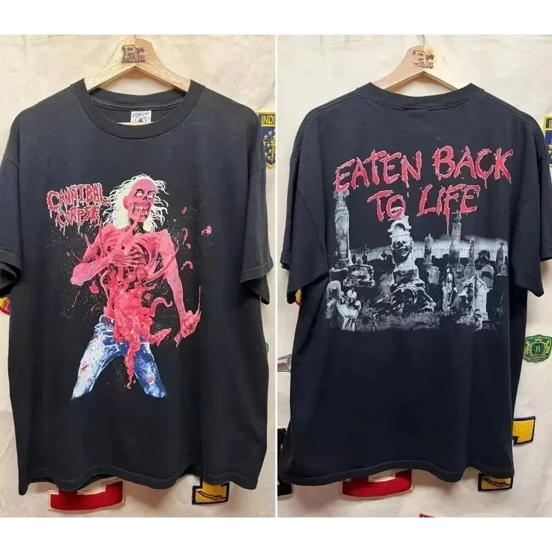 Men's Cannibal Corpse Band Eaten and Resurrected Street Dress T-shirt, Suitable for Both Men and Women in All Seasons