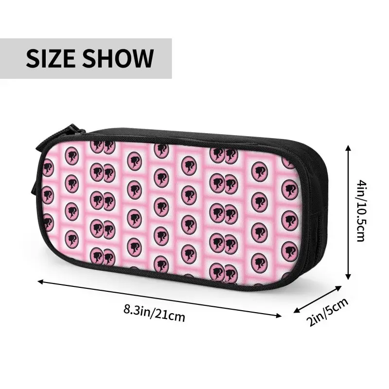 Barbies Silhouette Pattern Pencil Case, Grande Capacidade Pen Box Bag, Material escolar, Personalizado