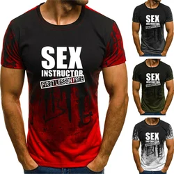 Harajuku sex instructor first lesson free printed crew neck t-shirt,casual short sleeve t-shirt,fitness short sleeve tops