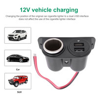 Car Cigarette Lighter Auxiliary USB Dual Power Outlet DC 12V 3.1A/3100MA Socket Plug Adapter Black Car Accessories