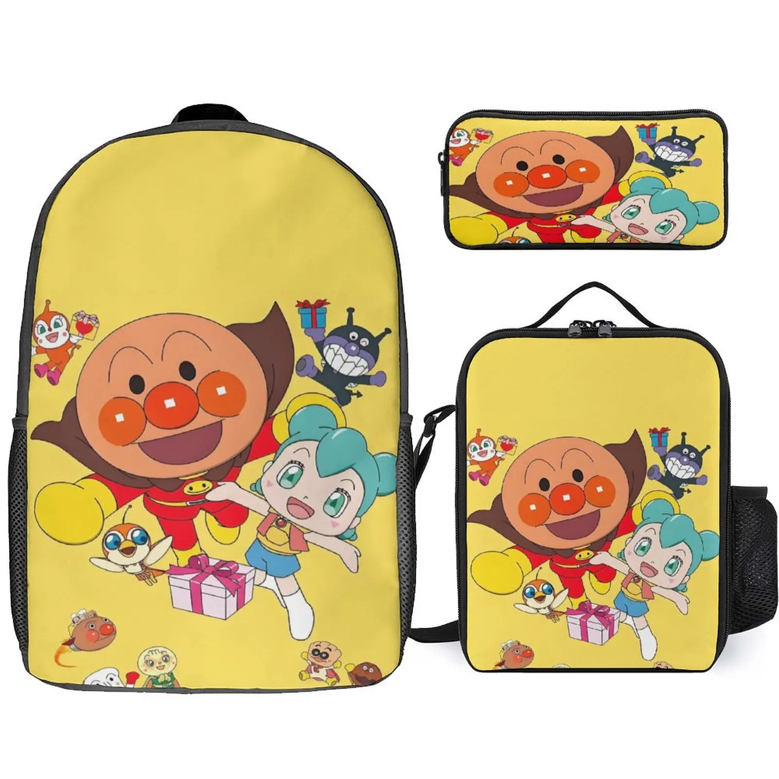 

Student Bread Expert Cartoon Rucksack and Durable Lunch Bag Pencil Box,Lightweight Backpack Waterproof Bookbag for School,Travel