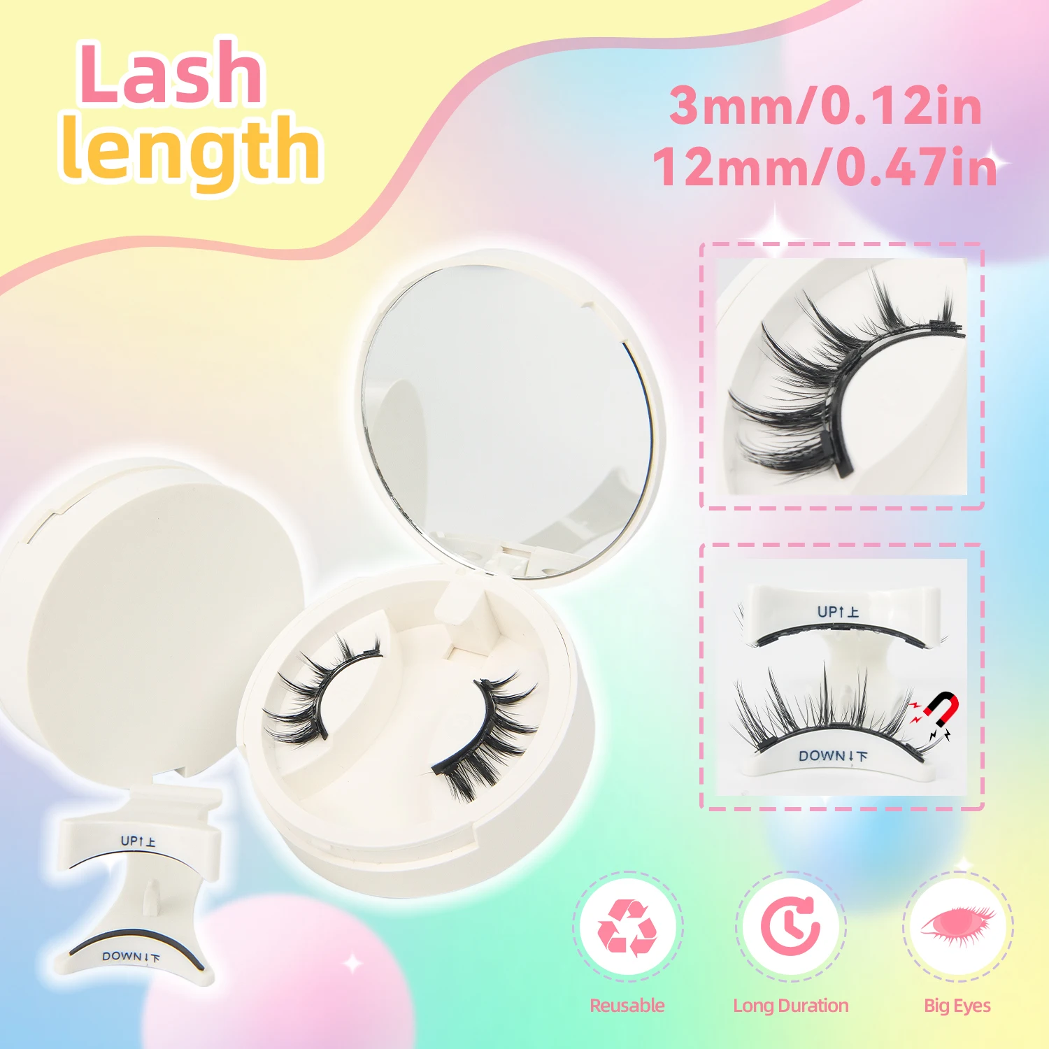 1 Pairs الرموش المغناطيسية ثلاثية الأبعاد اليدوية جلدة قابلة لإعادة الاستخدام الرموش الصناعية مجموعة الطبيعية طويلة وهمية رمش ماكياج الملقط أداة #5