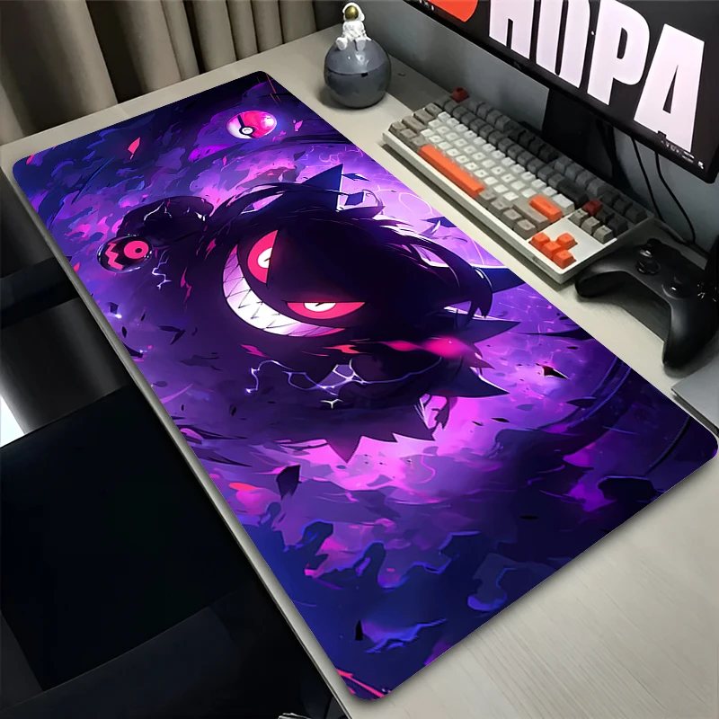 Gaming Mouse Pad Deskmat Anime Pc Accessories Mousepad P-pokemon Gengar Xxl Mat 900x400 Gamer Large Desktop Extended Desk Carpet