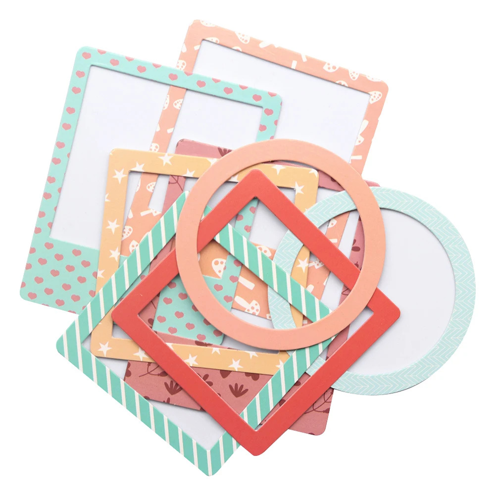 Creative Path Hollow Scrapbooking-Rahmenaufkleber, quadratisch, rund, Deko, dicker Kartonrahmenaufkleber für Bastelarbeiten, Planer, Journaling – Detail 1