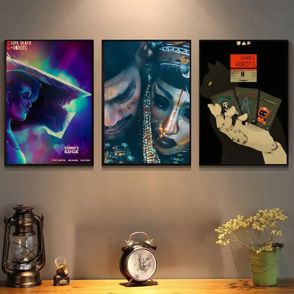 البرامج التلفزيونية الساخنة L-Love Death Robots-MT ملصق فني اللوحة ملصق مع مطبوعات غرفة نوم المنزل غرفة المعيشة الديكور هدية