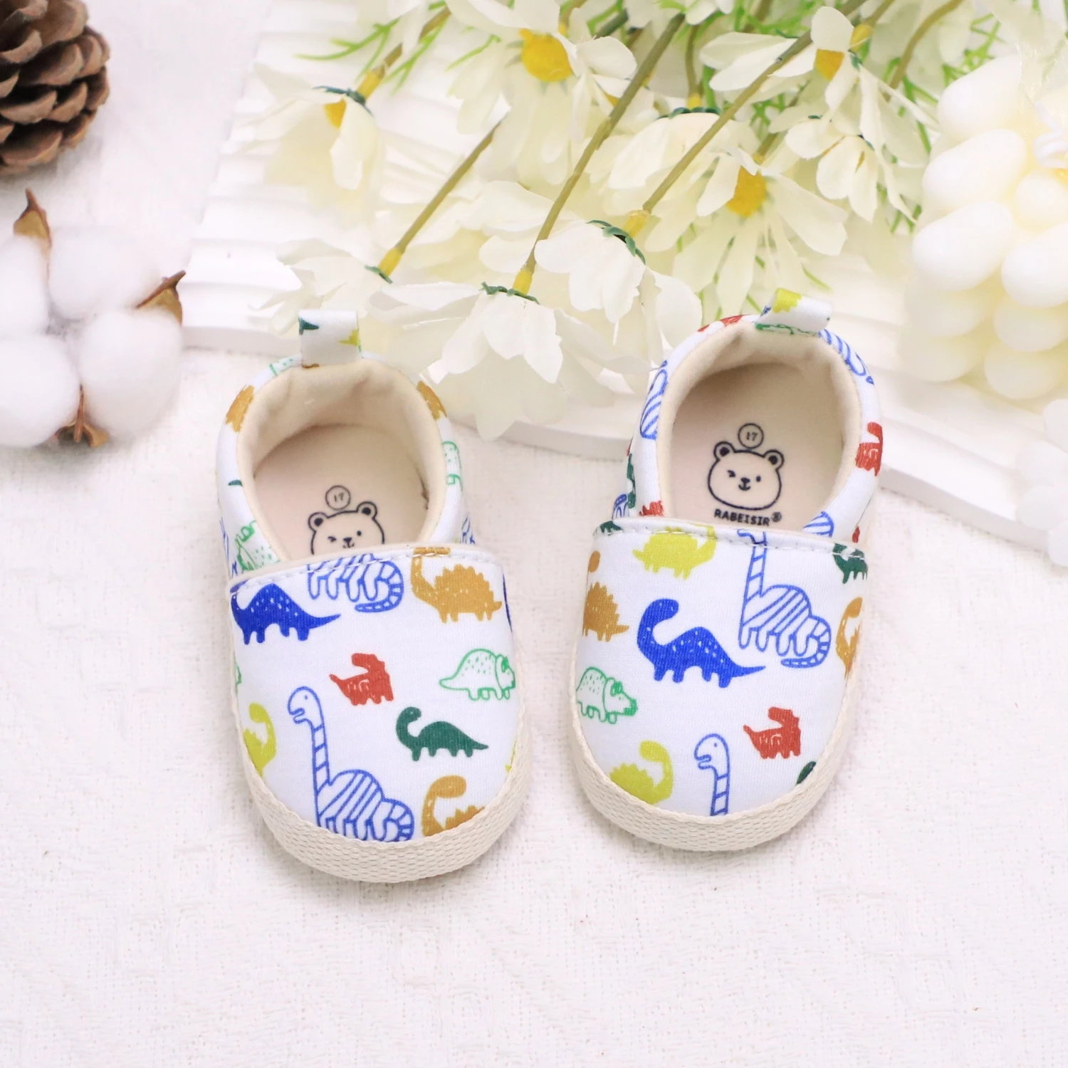 Casual Cute Cartoon Dinosaur Print Slip On Loafer Shoes For Baby Boys, Lightweight Non-slip Walking Shoes For Daily Party Wear,