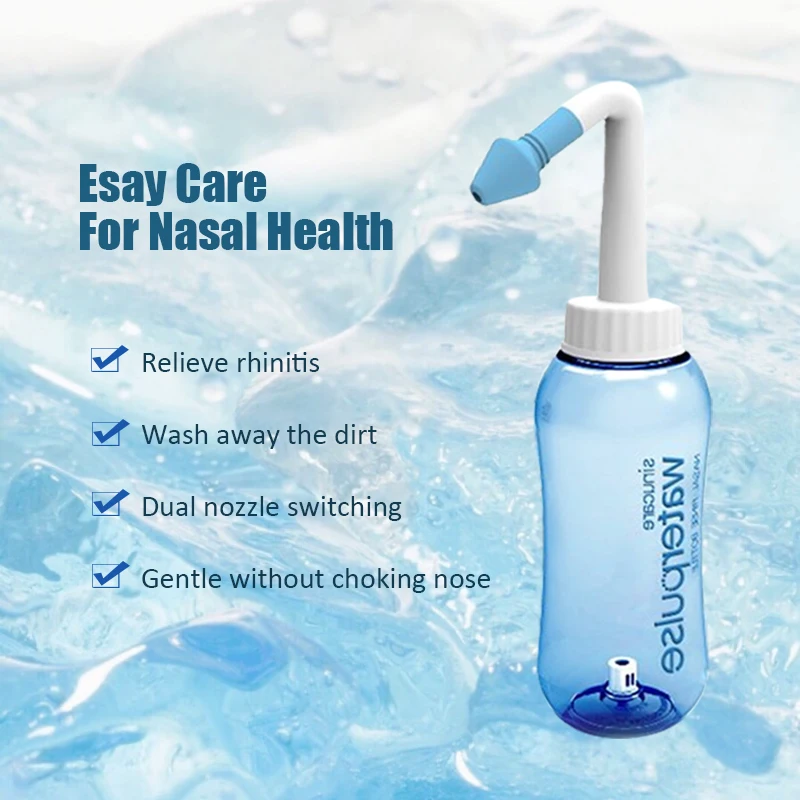 300ml Nasal Irrigator Waterpulse nasal wash cleaner Rinse bottle Adults nose Neti Pot Avoid Allergic Rhinitis Sinusitis