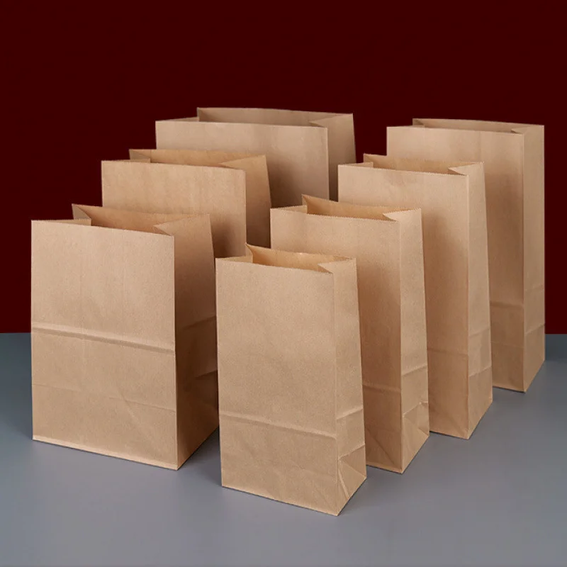 20/25/50 قطعة كيس ورق الكرافت البني الغذاء الخضروات حقيبة تسوق حزمة الحلوى كرافت حقيبة الغداء البقالة كوكي الخبز دلو أكياس