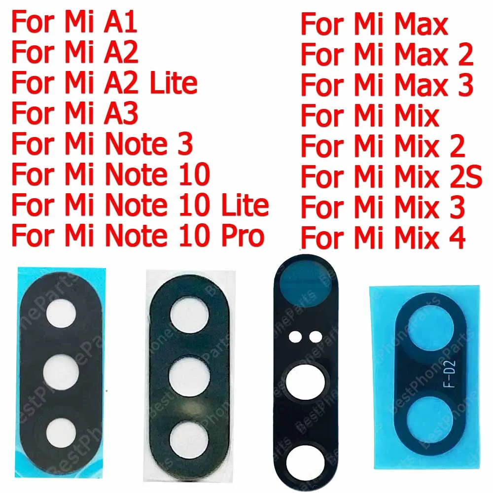 For Xiaomi Mi A1 5X A2 Lite 6X A3 Max 2 3 Mix 2S 4 Note 10 Pro Lens Cover With Adhesive Sticker Rear Back Camera Lens Glass