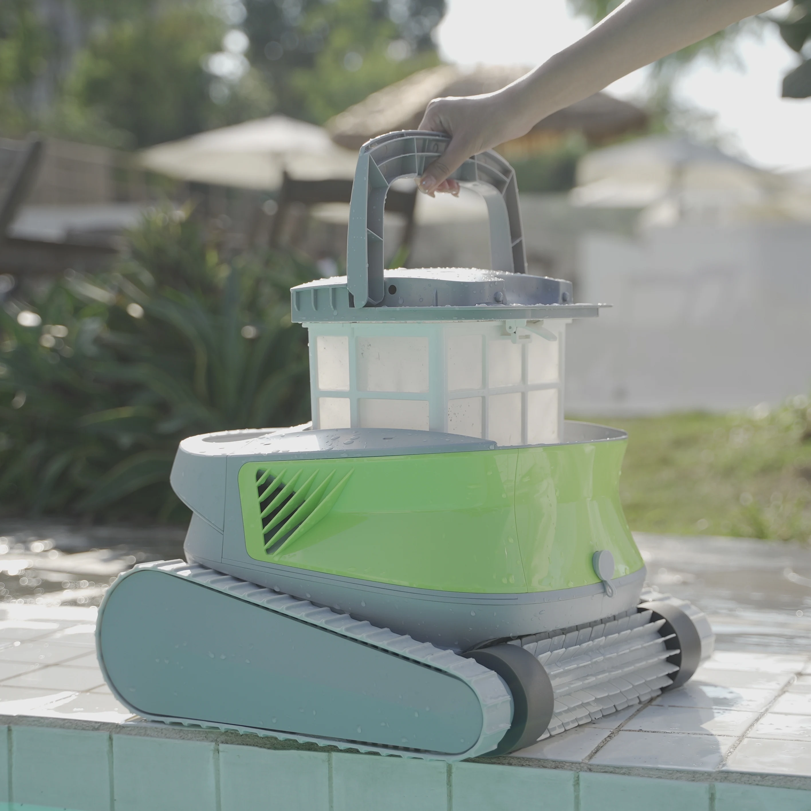 Беспроводной очиститель бассейна, умная поддержка навигации, приложение Bluetooth, 300 минут, автоматическая док-станция, ручная стена, пол, уборка водяной линии, робот для бассейна