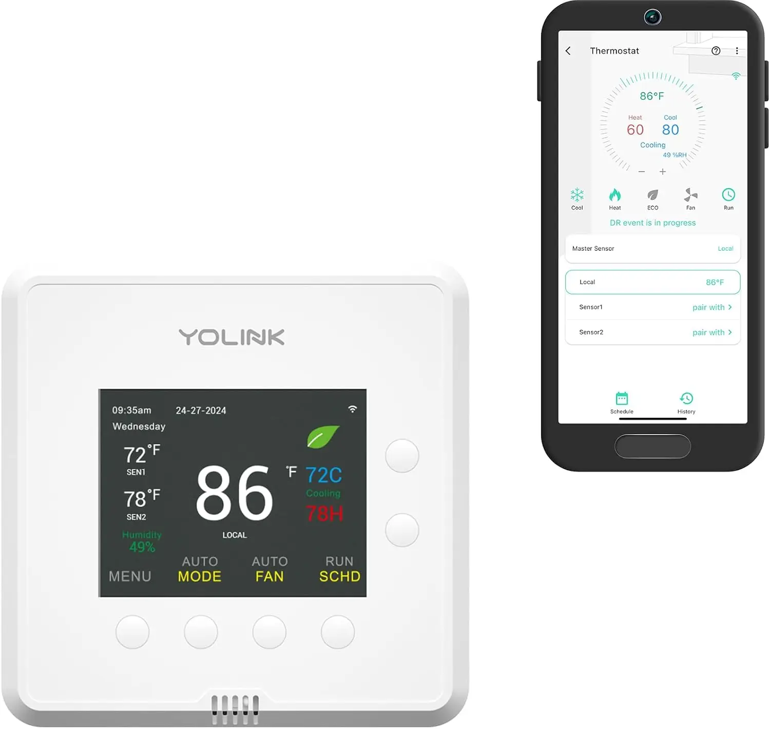 

Smart Thermostat with Dual-Stage Heating & Cooling, Heat Pump Support, Remote App Control, Alexa & Google Compatible