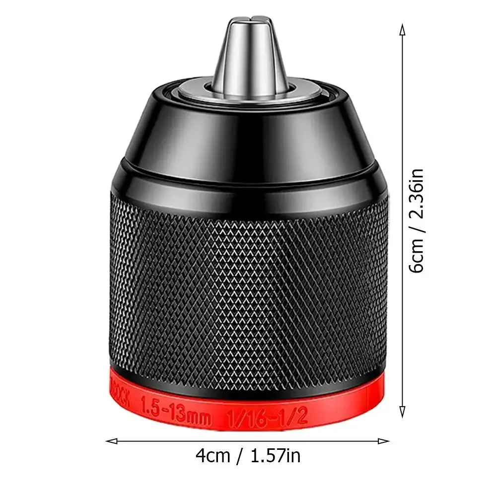 Metall-Schnellspannbohrfutter in Industriequalität, 3-Backen-Ratschen-Selbstspannbohrfutter, 0,8–13 mm, für elektrische Schlagbohrmaschinen und Elektrowerkzeuge – Detail 9