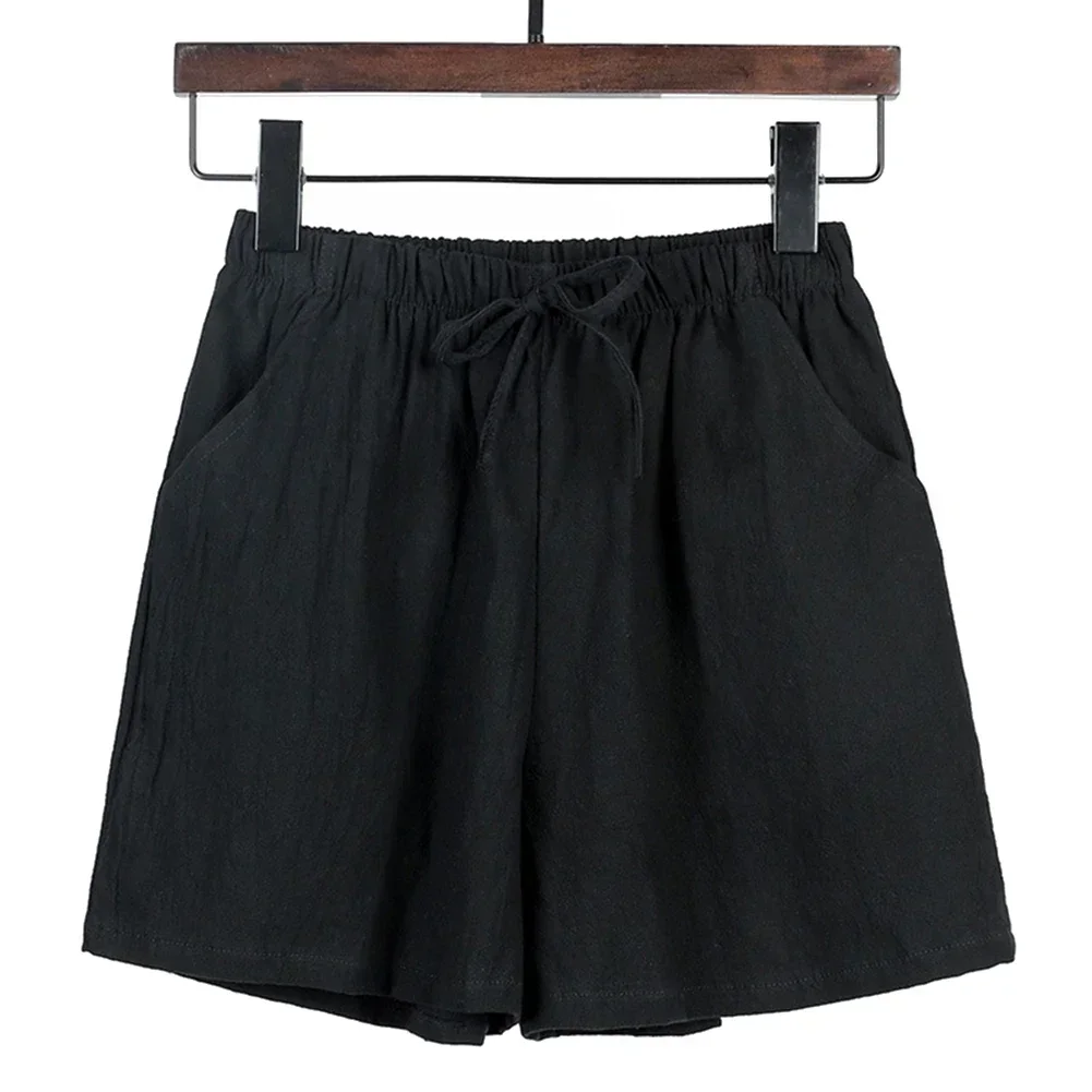 Short Pants Shorts Daily Female Loose Slight Stretch Solid Color Streetwear With Pockets Breathable Casual Gym